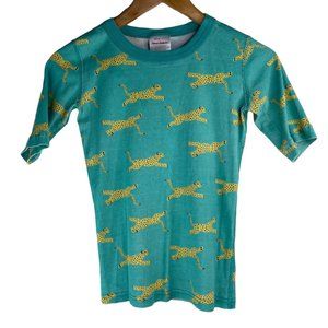 Hanna Andersson Organic Cotton Top Leopard Animal Print Crewneck Kids 12